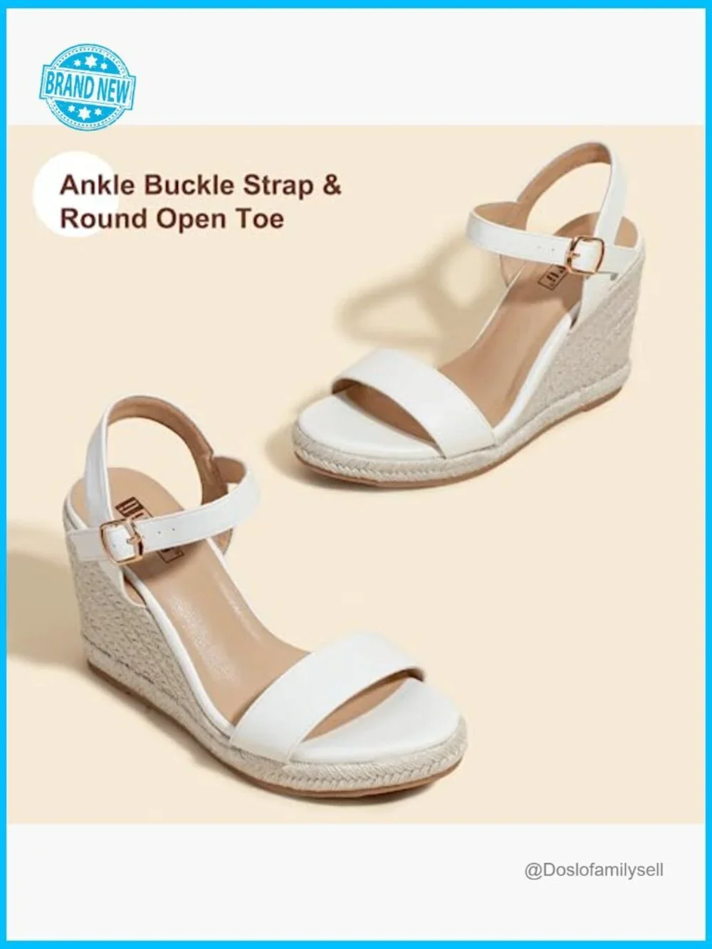 Espadrille Wedge Sandals Open Toe Platform Slingback Buckle Summer Casual Chic